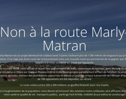 Non &agrave; la route Marly-Matran